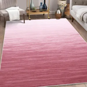 Modern Pink 9x12 Flamingo Ombre Rug Washable Fashion Area Rug, Non-Slip Low Pile Carpet for Living Room, Bedroom,studio, or Apartment