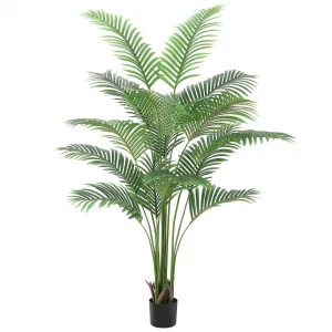 6ft Artificial Palm Tree, Fake Areca Palm Plant Faux Tropical Palm Silk Plant with 15 Trunks House Plant in Pot for Indoor Outdoor Home Office Garden Decoration