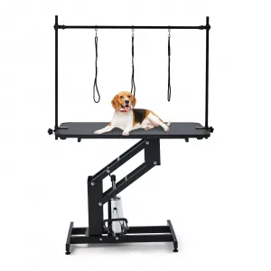 Dog Grooming Table, Heavy Duty Hydraulic Max Load 350Lbs Adjustable Arm and Noose Height 22-39" for Professional Pet Grooming
