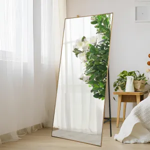Oversized Full-Length Mirror 76x34, HD Glass, Explosion-Proof, Aluminum Alloy Frame, Leaning or Hanging, Bedroom & Gym