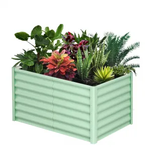 6' X 3' X 2' Galvanized Raised Garden Bed, Outdoor Rectangular Metal Planter for Vegetables, Flowers & Herbs, Green