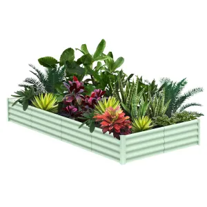 8' X 4' X 1' Galvanized Raised Garden Bed, Outdoor Rectangular Metal Planter for Vegetables, Flowers & Herbs, Green