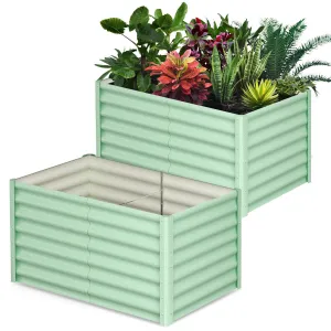 Galvanized Raised Garden Bed Outdoor 6x3x2FT Large Planter with Safety Edge and Glove for Vegetables and Flowers