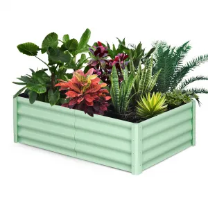 6' X 3' X 1' Galvanized Raised Garden Bed, Outdoor Rectangular Metal Planter for Vegetables, Flowers & Herbs, Green