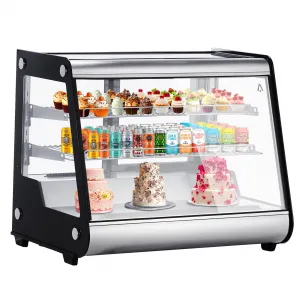 Commercial Cake Display Refrigerator, 5.3 Cu.Ft./149L Single-Door Merchandiser with Interior LED Lighting, Double-Layered Glass, Countertop/Floor Refrigerator, 110v