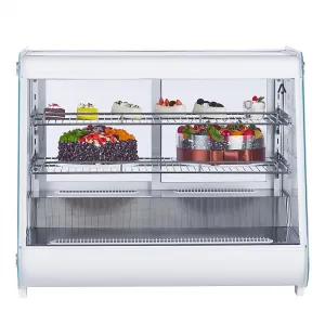 Refrigerated Display Case 5.3 Cu.Ft. Countertop Pastry Display Case Commercial Display Refrigerator w/LED display Air-cooling Automatic Defrost Rear Sliding Door