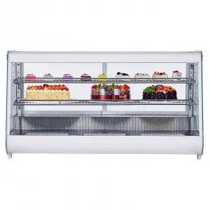 Refrigerated Display Case 8.1 Cu.Ft. Countertop Pastry Display Case Commercial Display Refrigerator w/LED display Air-cooling Automatic Defrost Rear Sliding Door