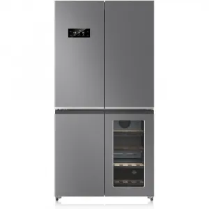36 Inch Large Capacity French Door Refrigerator, 21 cu.ft Refrigerator with 4 Doors & Wine Cabinet, Dual Ice Maker, Adjustable Glass Shelves