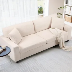 Couch for Living Room 83-inch Comfy Sofa Couch 3 Seater Couch Modern Sofa with Deep Seat for Bedroom Apartment Home Office (Teddy Velvet)