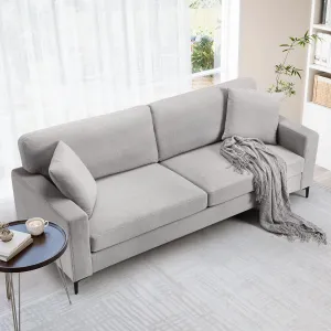 Couch for Living Room 83-inch Comfy Sofa Couch 3 Seater Couch Modern Sofa with Deep Seat for Bedroom Apartment Home Office (Pile Fleece)
