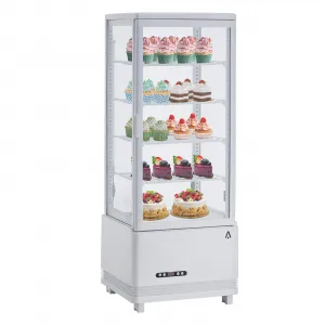 Commercial Refrigerator - 3.46 cu.ft. 98L, Upright Beverage Cooler, Countertop Design with LED Light, Ideal for Home, Store, Gym, Office, and Cafe Restaurant