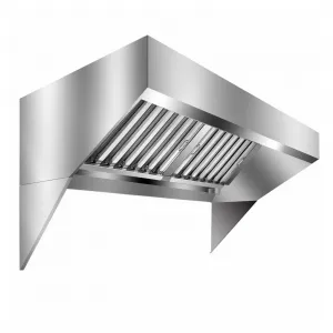 Commercial Exhaust Hood 4FT Rust Resistant 201 Stainless Steel with 2 Detachable U-shaped Grid Oil Filter Mesh for Kitchen Restaurant
