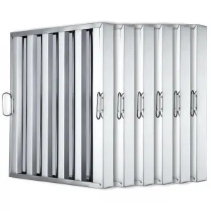 Commerical Hood Filters 19.5H x 24.5W Inch, 430 Stainless Steel 5 Grooves, Range Hood Filters for Restaurant Kitchen Exhaust Hoods, Pack of 6