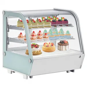 4.2 Cu.Ft Commercial Countertop Refrigerator - Display Case w/Led Lighting, Auto Defrost, Air-Cooling, Rear Sliding Door for Cafe Restaurant, Countertop/Floor Refrigerator