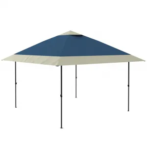 12' x 12' Pop-Up Instant Gazebo Tent, Double Roof Patio Gazebo Portable Sun Shelter Outdoor Canopy Tent for Deck, Backyard, Garden, Patio, Lawns, Blue & Gray