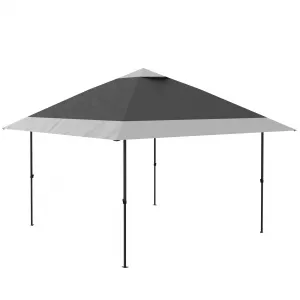 12' x 12' Pop-Up Instant Gazebo Tent, Double Roof Patio Gazebo Portable Sun Shelter Outdoor Canopy Tent for Deck, Backyard, Garden, Patio, Lawns, Dark Gray & Light Gray