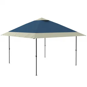 13' x 13' Pop-up Gazebo Tent, Outdoor Patio Gazebo Instant Canopy Tent with Double Roof, Blue & Gray