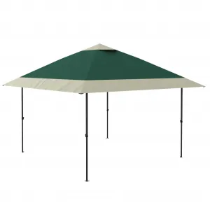 13' x 13' Pop-up Gazebo Tent, Outdoor Patio Gazebo Instant Canopy Tent with Double Roof, Dark Green & Gray
