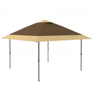 13' x 13' Pop-up Gazebo Tent, Outdoor Patio Gazebo Instant Canopy Tent with Double Roof, Khaki & Beige