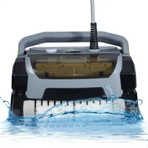 Robotic Pool Vacuum Cleaner 130W, Waterliner Clean, Wall Climbing Capability, w/Top Load Filters for Above/In-Ground Pools Up to 30FT in Length - Gray