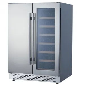 Beverage and Wine Cooler - Dual Zone, Built-in and Freestanding, Holds 54 Cans and 20 Bottles, Independent Temperature Control, Upgraded Quiet Compressor.