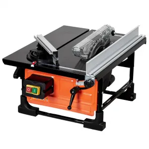 8-Inch Table Saw for Jobsite, 6.7-Amp Copper Motor with 3576 RPM Cutting Speed, 24T Blade, Compact Portable Table Saw Kit with Sliding Miter Gauge for DIY Woodworking, Orange