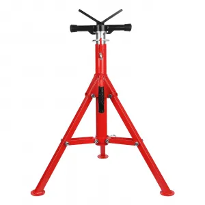 Heavy-Duty Pipe Jack Stand, 28 -52 Inch Adjustable Folding Pipe Stand, Ideal for Welding, Automotive, and Construction Projects - 2500 Lbs (Red)