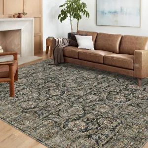 Washable Rugs 9x12 Area Rug for Bedroom Vintage Rugs for Living Room Aesthetic Large Area Rug Non Slip Distressed Printed Rug Stain Resistant Carpet for Dining Room 9'x12' Distressed Black