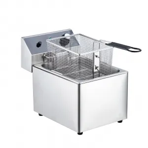 12L 1800W Commercial Electric Deep Fryer - Stainless Steel Countertop Fryer with Basket & Lid for Home/Restaurant (110V)