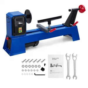 Wood Lathe, 14" x 20" Benchtop Wood Lathe Machine 0.5 HP 4 Variable Speed 1040/1480/2130/2980 RPM, Wood Turning Lathe Machine with Wrench & 2 Chisels for Woodworking