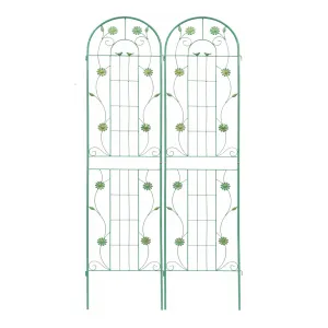 2-Pack Garden Trellises for Climbing Plants - 7.2ft Metal Plant Supports, 86.6" x 40", Durable Green Iron Trellises