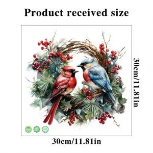 Christmas Bird Wreath Toilet Seat Stickers Self-Adhesive DIY Removable PVC Toilet Lid Decals for Bathroom Cistern Restroom Power Switch Decor CH33036 1