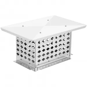 8" x 13" Chimney Cap, 304 Stainless Steel Fireplace Chimney Cover Flue Caps, with Adjustable Metal Strips, Screws & Gloves