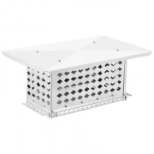 8" x 17" Chimney Cap, 304 Stainless Steel Fireplace Chimney Cover Flue Caps, with Adjustable Metal Strips, Screws & Gloves