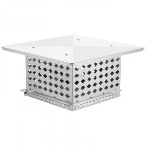 13" x 13" Chimney Cap, 304 Stainless Steel Fireplace Chimney Cover Flue Caps, with Adjustable Metal Strips, Screws & Gloves
