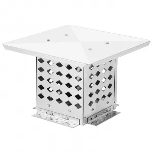 8" x 8" Chimney Cap, 304 Stainless Steel Fireplace Chimney Cover Flue Caps, with Adjustable Metal Strips, Screws & Gloves