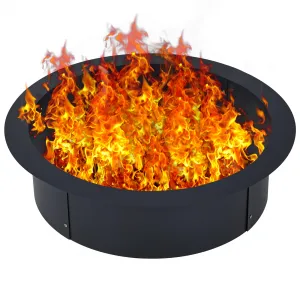 42"x36" Heavy Duty Solid Steel Fire Pit Ring Insert - Outdoor Backyard Fire Ring Liner for DIY Campfire