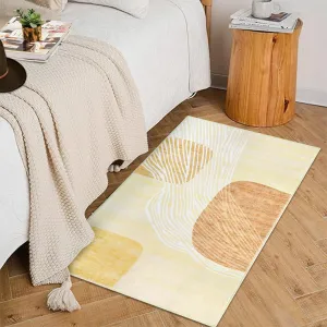 Modern Rug Washable Rug 2x3 Rug Front Door Mat Indoor Entrance Abstract Door Mat Kitchen Rugs Non Slip Washable Bathroom Rugs Geometric Soft Small Rug for Bedroom Entry Rug Beige 2'x3'