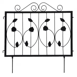 Decorative Garden Fence 6 Pack, 23.6in (H) x 11.8ft (L) Rustproof Metal Border Fences Decor Animal Barrier for Yard Outdoor