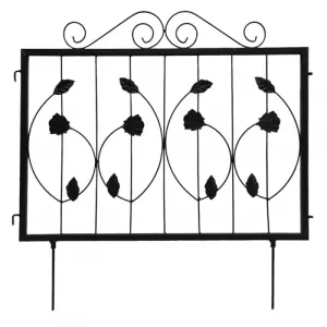 Decorative Garden Fence 4 Pack, 23.6in (H) x 7.9ft (L) Rustproof Metal Border Fences Decor Animal Barrier for Yard Outdoor