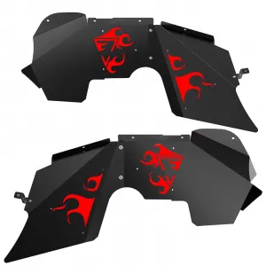 Front Inner Fender Liners Wheel Cover Fit for 2007-2018 Wrangler JK JKU 4WD (4-Door/2-Door) Unlimited, 2pcs Bolt-on Style Fender Flares Splash Guards