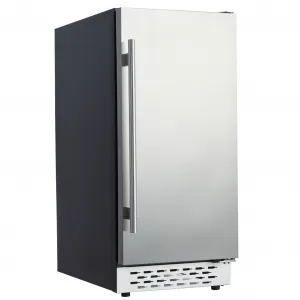 Beverage Fridge, 3-18°C(34-65°F), Weather Proof Stainless Steel Beverage Cooler Under Counter Beer Fridge, Single Door, 80 Cans Capacity, Built-in/Freestanding