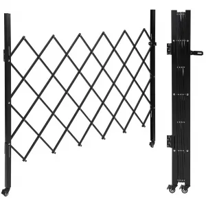 Single Folding Security Gate, Steel Accordion Gate, 360° Rolling, Padlock, 61" H x 71" W, Home & Industrial Use