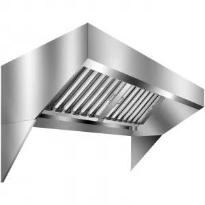 Commercial Exhaust Hood, 5ft Concession Trailer Hood System for Food Truck, Stainless Steel Vent Hood with 2 Detachable U-shaped Grid Oil Filter Mesh, Heavy Duty Commercial Kitchen Equipment