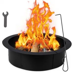 Fire Pit Ring, 36 Inch Outer/30 Inch Inner Diameter Fire Pit Liner,1.5 mm Thickness Fire Pit Insert, DIY Fire Ring On, In-Ground, Smokeless Bonfire Liner for Outdoors