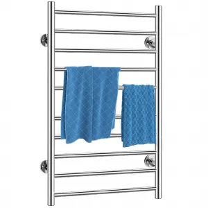 Towel Warmer Rack 4 Bars Aluminum Heated Towel Dryer Wall-Mounted Silver 20.90in