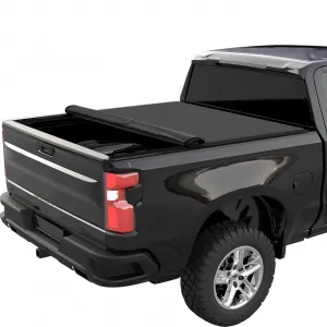 Soft Roll-Up Tonneau Cover for Compatible with 2019-2024 Chevrolet Silverado/GMC Sierra 1500 5.8 Ft Truck Bed