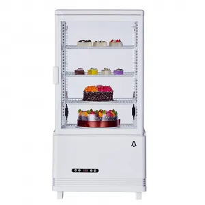 2.4 Cu.Ft Glass Door Fridge, LED, Adjustable Shelves