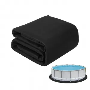 Pool Liner Pad 18 FT Round, Pool Liners for Above Ground Swimming Pools, Extend Life, Geotextile Material Prevent Punctures By Roots Rocks and Grass, Enhances Comfort (Black, 18' Round)