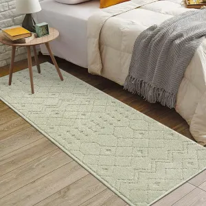 Runner Rug 2x6 High-Low Pile Ultra Soft Non Slip Stain Resistant No Shedding for Bedroom Bathroom Nursery